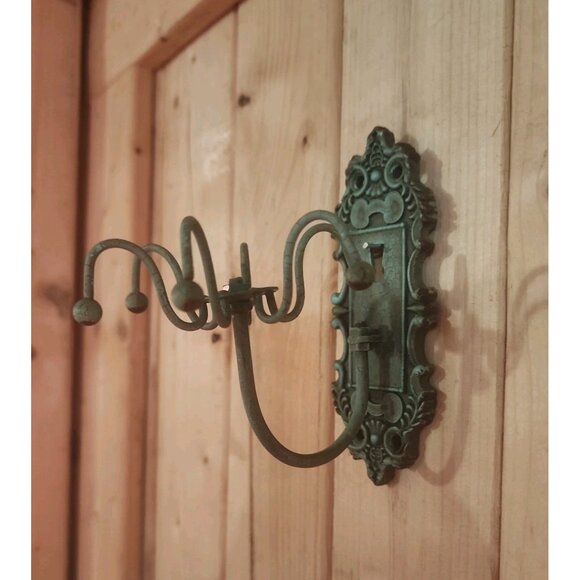 VTG Jewelry Wall Display Hanger Spinning Holder Rack Wrought Iron Necklace Ties - Picture 5 of 13